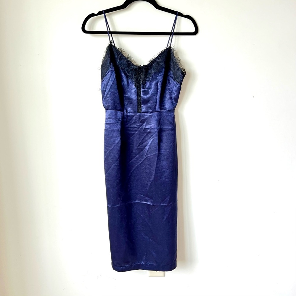 ANTHROPOLOGIE LUMIERE Lace Accented Midi Sheath Slip Dress—SZ. XS - Picture 13 of 14